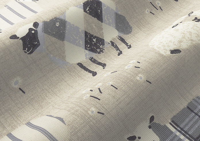 Baa Baa, Charcoal - Made to Measure Curtains - Image 4